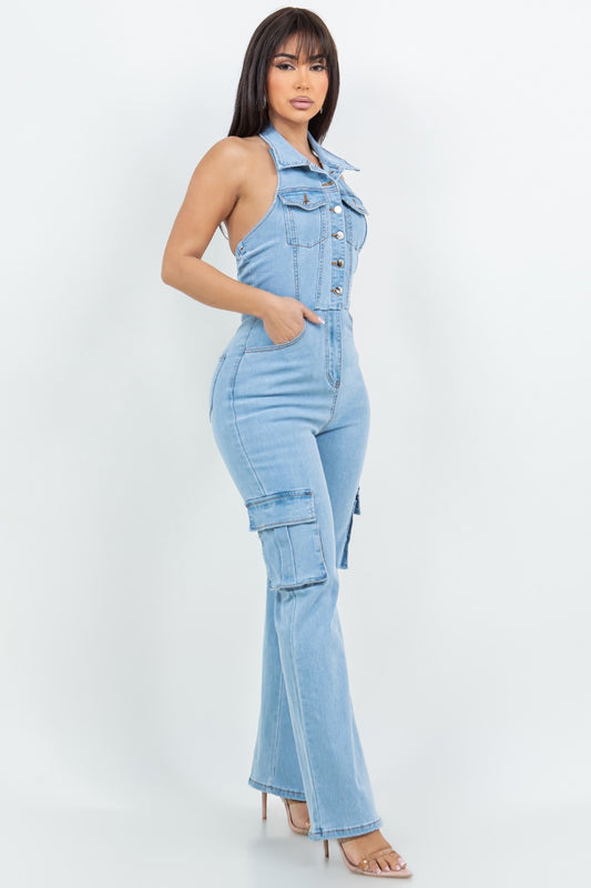 Denim Jumpsuit Sleeveless