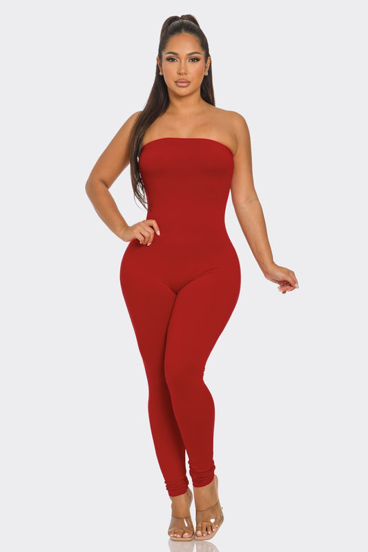 Leggings Bottoms With A Tube Top Jumpsuit