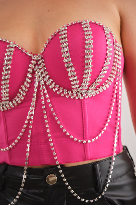 Rhinestone Bustier Top Corset